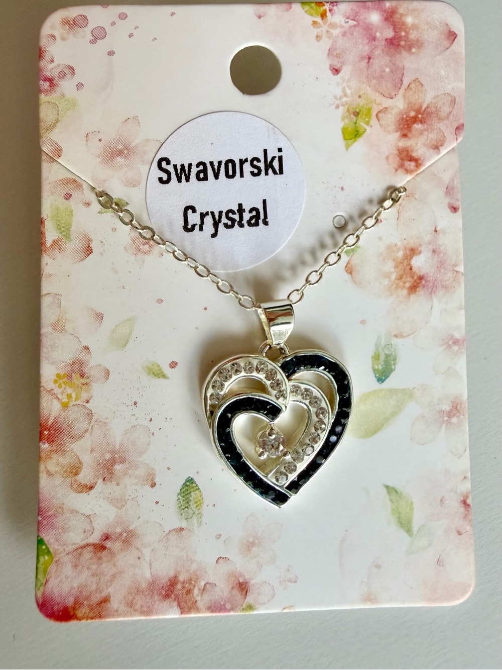 Genuine Swarovski Crystal Swirled Heart Necklace